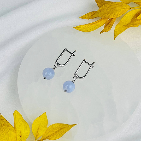 Серьги из Голубого агата, Артикул: 117172 - изображение товара №2