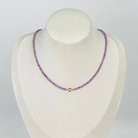 Колье из Аметиста и Цитрина (градиент)