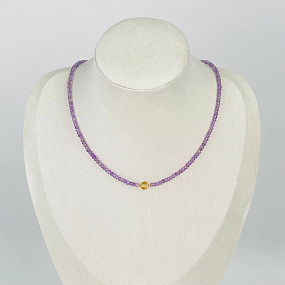 Колье из Аметиста и Цитрина (градиент)