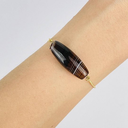 Браслет регулируемый с Агатом, Артикул: 117863 - изображение товара №2