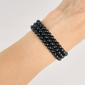 Бусины для украшений из черной Шпинели (86 бусин), Артикул: 096204 - изображение товара №2