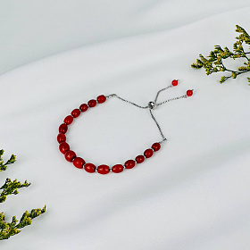 Браслет регулируемый на увеличение из Коралла