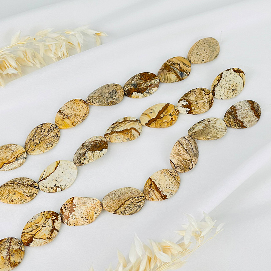 Бусины для украшений из песочной Яшмы, Артикул: 117445 - изображение товара №1