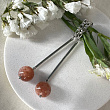 Серьги длинные из Солнечного камня