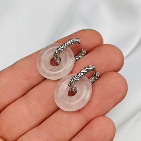 Серьги из Розового кварца, Артикул: 104986 - изображение товара №1