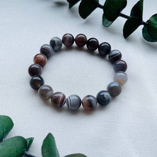 Браслет из ботсванского Агата, Артикул: 078273 - изображение товара №1