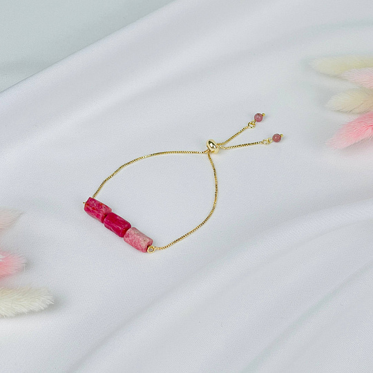 Браслет регулируемый из розового Турмалина, Артикул: 117893 - изображение товара №1