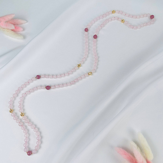 Колье из Розового кварца, Артикул: 117839 - изображение товара №1