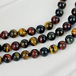 Бусины для украшений из Тигрового, Бычьего и Соколиного глаза (26 бусин)
