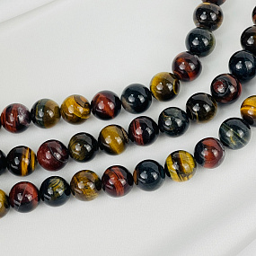 Бусины для украшений из Тигрового, Бычьего и Соколиного глаза (26 бусин), Артикул: 050147 - изображение товара №3