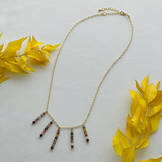 Колье на цепочке из Турмалина, Артикул: 093813 - изображение товара №4