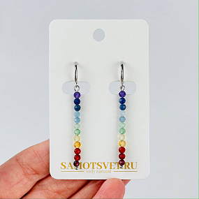 Серьги 7 чакр из Самоцветов