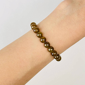 Браслет из зеленого Граната (Гроссуляр), Артикул: 115984 - изображение товара №1