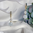Серьги двойные из Аквамарина и Селенита