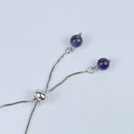 Браслет регулируемый с Аметистом, Артикул: 093688 - изображение товара №3