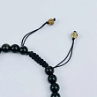 Браслет из Обсидиана регулиреумый с бусиной (Би) из Яшмы