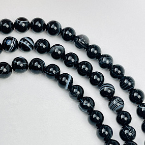 Бусины для украшений из полосатого Агата (45 бусин), Артикул: 051703 - изображение товара №1