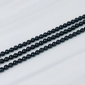 Бусины для украшений из черного Турмалина (Шерл) (46 бусин), Артикул: 084746 - изображение товара №1