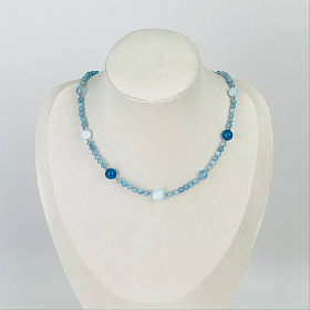 Колье из Аквамарина, Апатита и Ларимара