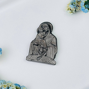 Образ Почаевской Божией Матери из серебристого Обсидиана, Артикул: 108438 - изображение товара №2