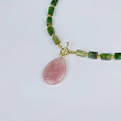 Колье из Нефрита и Розового кварца (градиент)