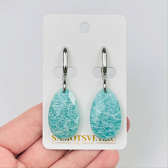 Серьги из Амазонита, Артикул: 110379 - изображение товара №2