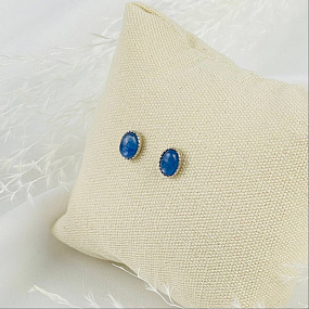 Серьги-пусеты с Кианитом