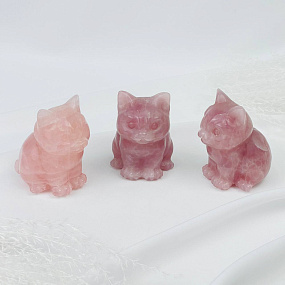 Фигурка Кот из Розового кварца