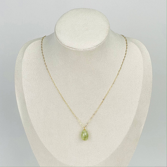 Кулон на цепочке из Пренита, Артикул: 117007 - изображение товара №1