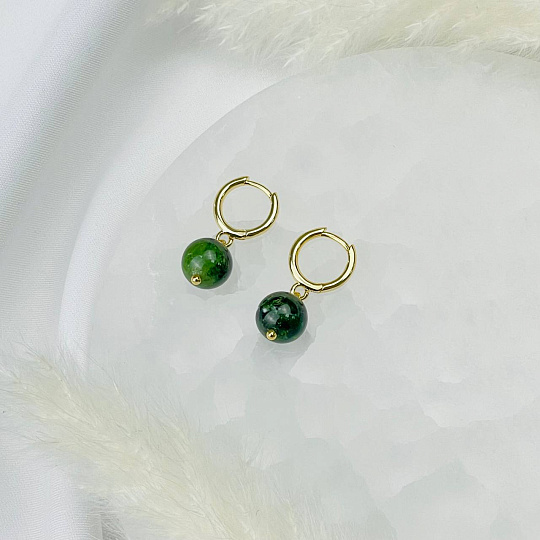 Серьги из Хромдиопсида, Артикул: 114849 - изображение товара №2