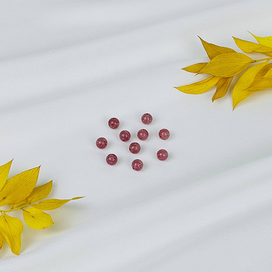 Бусины для украшений из Клубничного кварца (10 шт), Артикул: 117024 - изображение товара №1