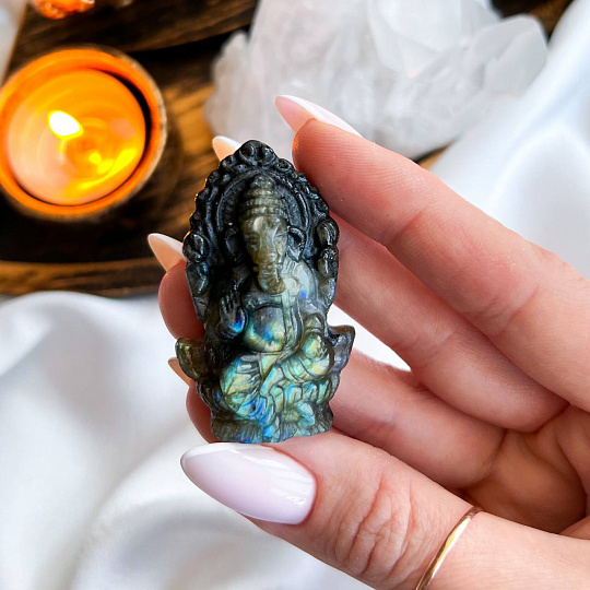 Резная фигурка Ганеша из Лабрадора, Артикул: 099283 - изображение товара №3