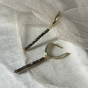 Серьги длинные из Пирита, Артикул: 097637 - изображение товара №2