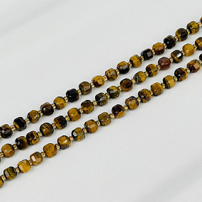 Бусины для украшений из Тигрового глаза (40 бусин), Артикул: 076978 - изображение товара №1