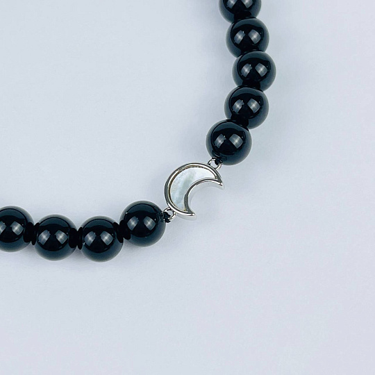 Браслет из Агата со вставкой месяц, Артикул: 118134 - изображение товара №3