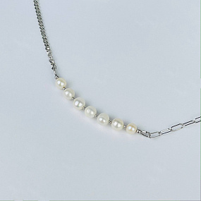 Колье на цепочке с Жемчугом, Артикул: 117389 - изображение товара №2
