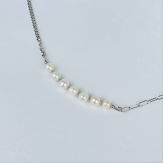Колье на цепочке с Жемчугом, Артикул: 117389 - изображение товара №2
