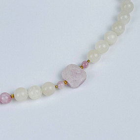 Колье с кулоном из Лунного камня и Кунцита, Артикул: 093033 - изображение товара №4