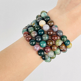 Бусины для рукоделия из Мохового агата (45 бусин), Артикул: 052950 - изображение товара №3