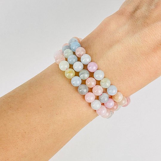 Бусины для украшений из Берилла, Аквамарина, Кунцита и Морганита (65 бусин), Артикул: 065543 - изображение товара №2