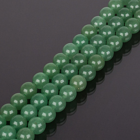 Бусины для украшений из зеленого Авантюрина (32 бусины), Артикул: 075233 - изображение товара №1