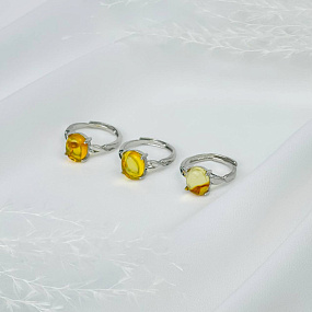 Кольцо регулируемое из Янтаря