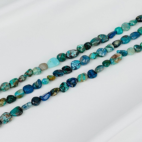 Бусины для украшений из Хризоколлы (галтовка), Артикул: 116707 - изображение товара №1