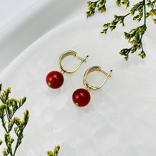Серьги из Сердолика, Артикул: 114515 - изображение товара №2