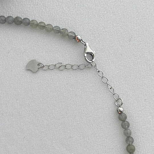 Бусы с кулоном из Лабрадора и Лунного камня, Артикул: 098643 - изображение товара №3