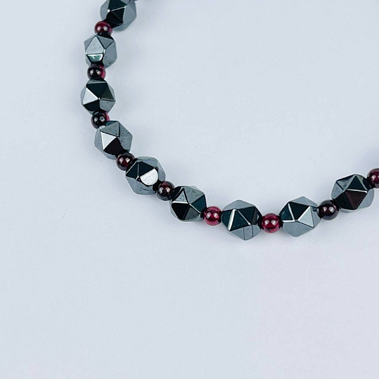Браслет из Гематита и Граната, Артикул: 118125 - изображение товара №3