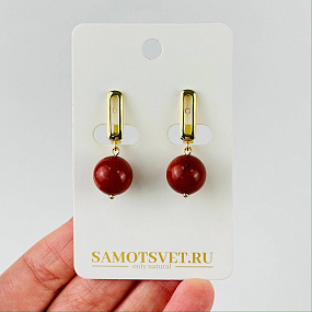 Серьги из кирпичной Яшмы