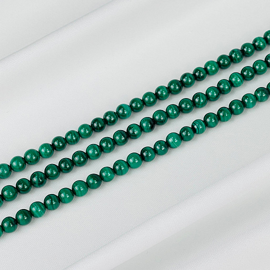 Бусины для украшений из Малахита (46 бусин), Артикул: 084881 - изображение товара №1