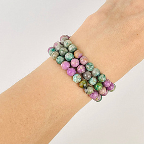 Бусины для украшений из Фосфосидерита и Варисцита (65 бусин), Артикул: 117022 - изображение товара №2