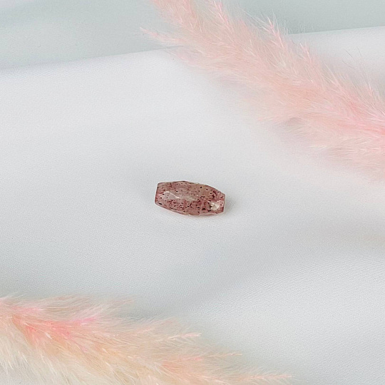 Бусины для украшений из Клубничного кварца (1 шт), Артикул: 117274 - изображение товара №1